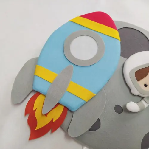 Enfeite Porta Maternidade Lua, Astronauta, Foguete - Matheus