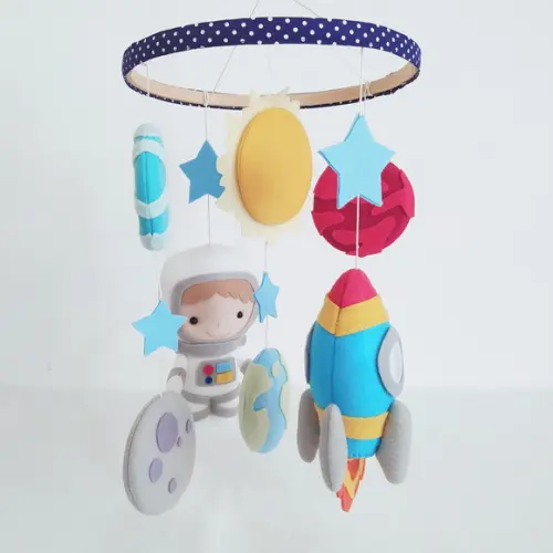Flâmula + Móbile Astronautas, Foguetes e Planetas - Miguel