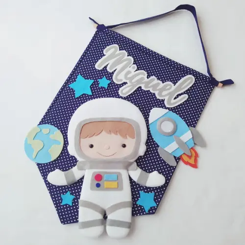 Flâmula + Móbile Astronautas, Foguetes e Planetas - Miguel