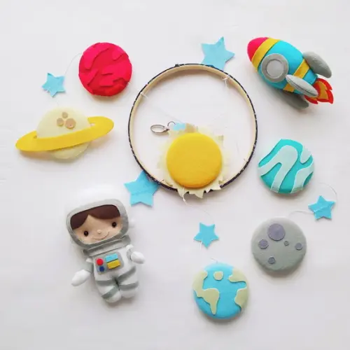 Flâmula + Móbile Astronautas, Foguetes e Planetas - Thomas