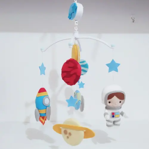 Flâmula + Móbile Musical Astronautas, Foguetes e Planetas - Gui