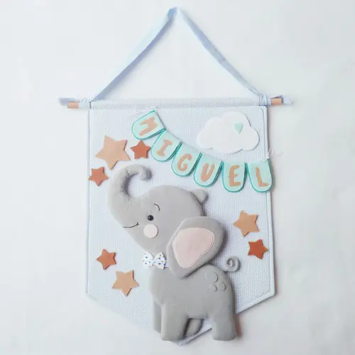 Flâmula Maternidade Elefante e as Estrelas - Miguel