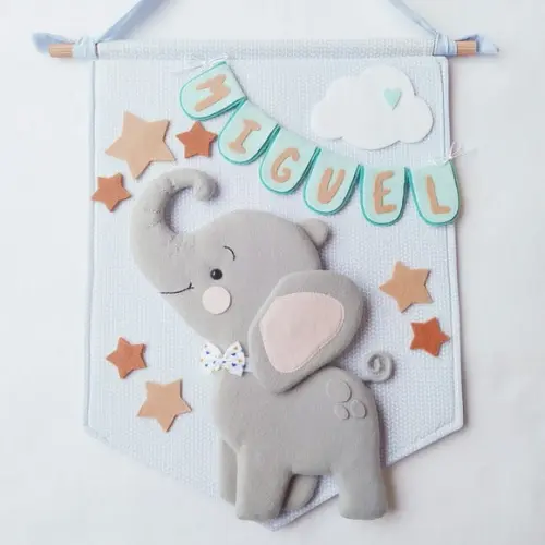 Flâmula Maternidade Elefante e as Estrelas - Miguel