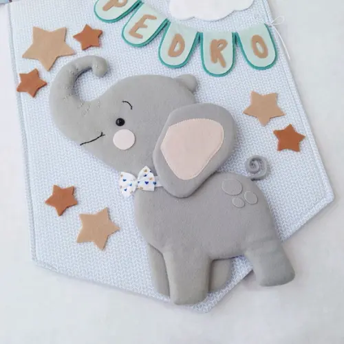 Flâmula Maternidade Elefante e as Estrelas - Pedro
