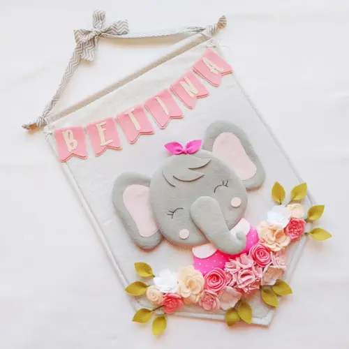 Flâmula Maternidade Elefantinha e as Flores - Betina