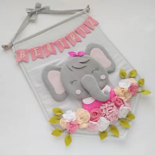 Flâmula Maternidade Elefantinha e as Flores - Beatriz