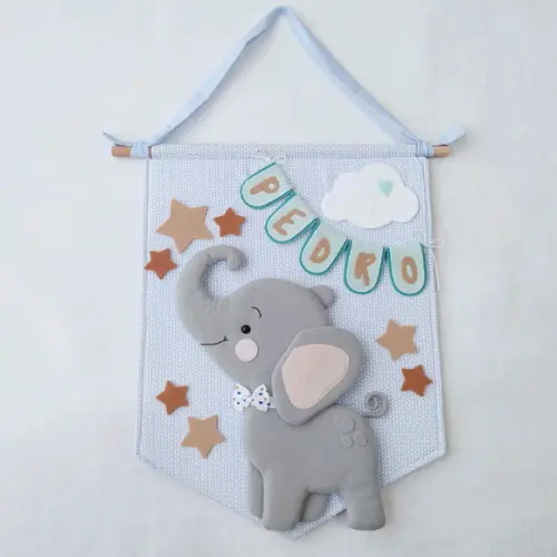 Flâmula Maternidade Elefante e as Estrelas - Pedro