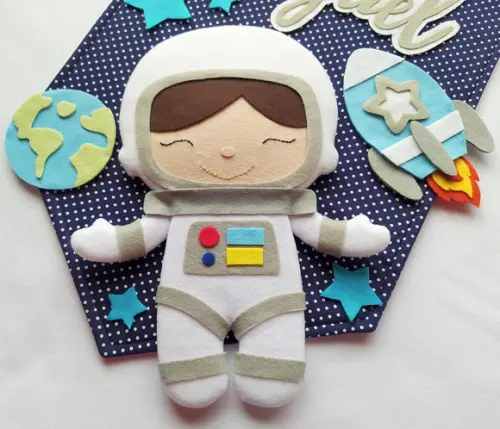 Flâmula Porta de Maternidade Astronauta no Espaço Miguel