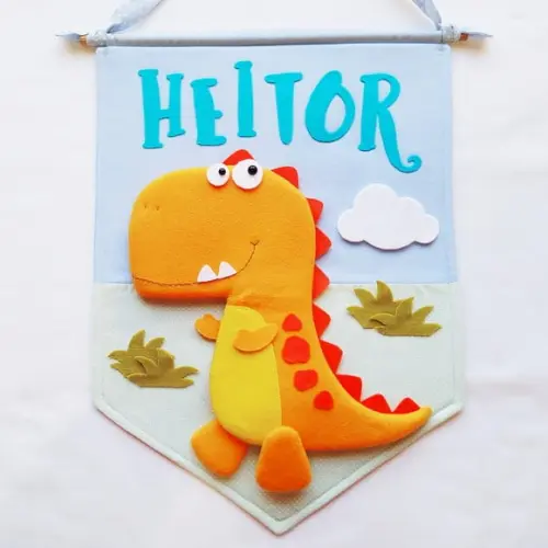 Flâmula Porta de Maternidade Dinossauro - Heitor