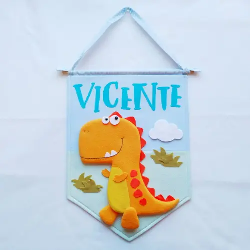 Flâmula Porta de Maternidade Dinossauro - Vicente
