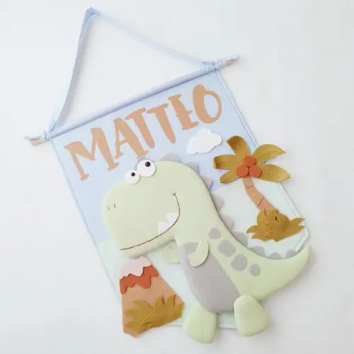Flâmula Porta de Maternidade Dinossauro - Matteo