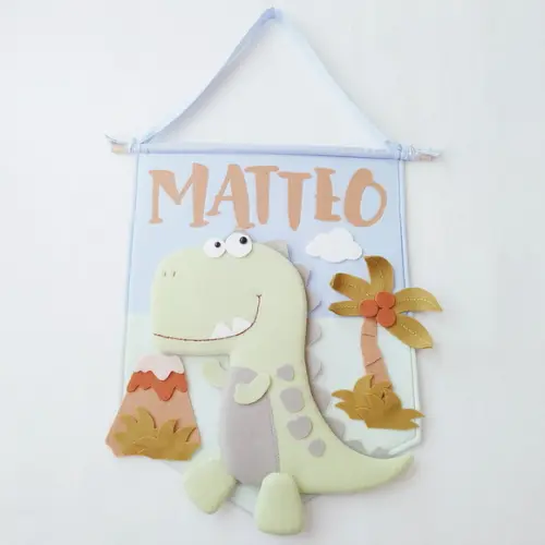 Flâmula Porta de Maternidade Dinossauro - Matteo
