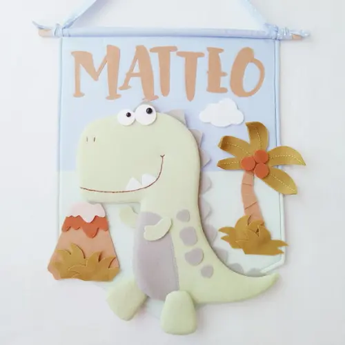 Flâmula Porta de Maternidade Dinossauro - Matteo