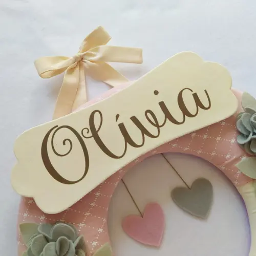 Guirlanda + Móbile Musical Pássaros Cinza e Rosa Olívia