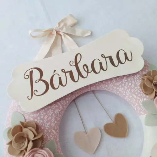 Guirlanda + Móbile Musical Pássaros Nude e Rosa - Bárbara