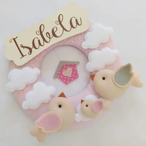 Guirlanda e Móbile Balão, Passarinhos, Nuvens, Arco-íris