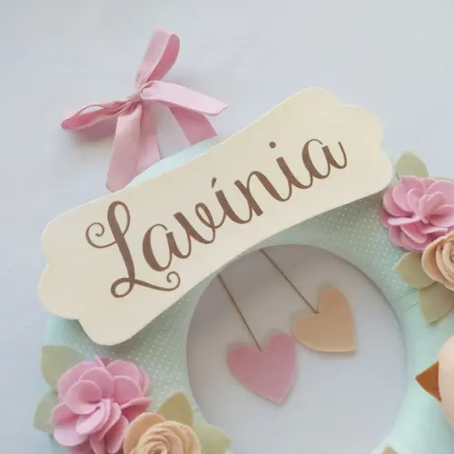 Guirlanda Maternidade Passarinhos Verde e Rosa - Lavínia