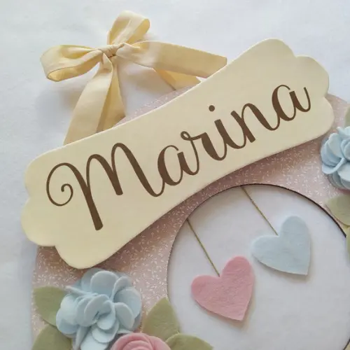 Guirlanda Passarinhos de Feltro Azul e Rosa - Marina