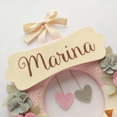Guirlanda Passarinhos de Feltro Cinza e Rosa - Marina