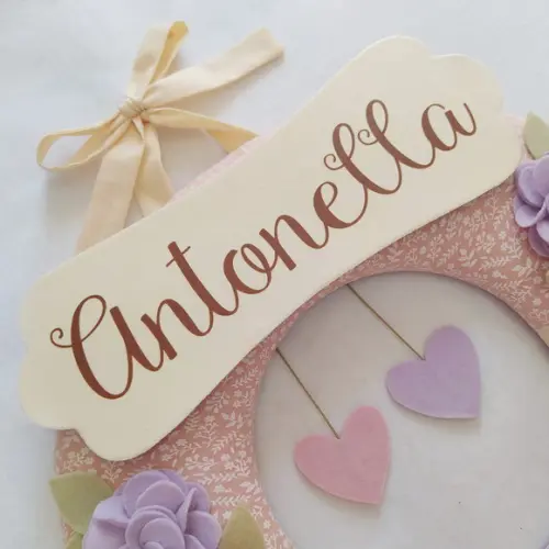 Guirlanda Passarinhos de Feltro Lilás e Rosa - Antonella