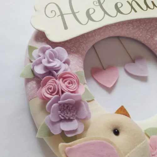 Guirlanda Passarinhos de Feltro Lilás e Rosa - Helena