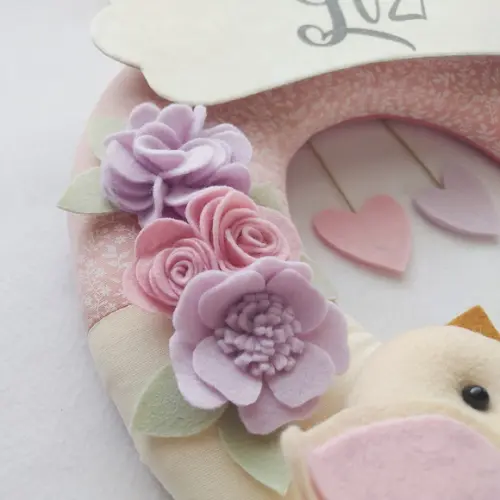 Guirlanda Passarinhos de Feltro Lilás e Rosa - Liz