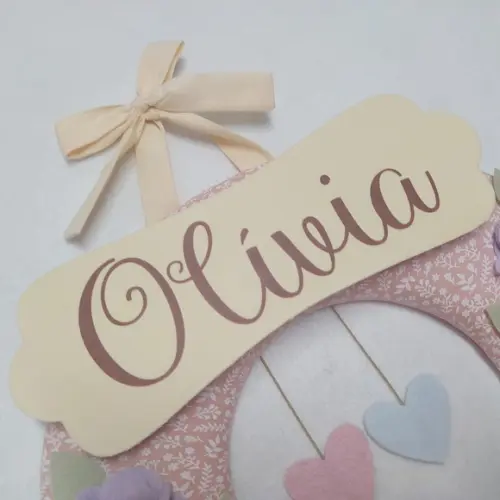 Guirlanda Passarinhos de Feltro Lilás e Rosa Alice