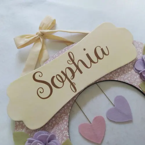 Guirlanda Passarinhos de Feltro Lilás e Rosa Sophia