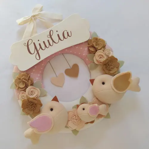 Guirlanda Passarinhos de Feltro Maternidade Nude - Giulia
