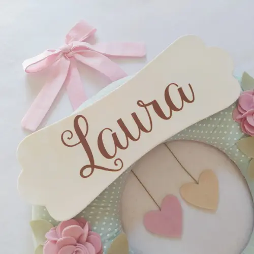 Guirlanda Passarinhos de Feltro Verde e Rosa - Laura