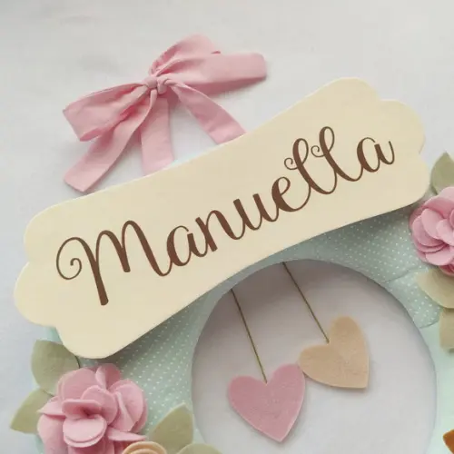 Guirlanda Passarinhos de Feltro Verde e Rosa - Manuella