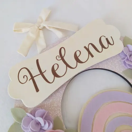 Guirlanda Passarinhos Lilás e Rosa Bebê Arco-íris- Helena