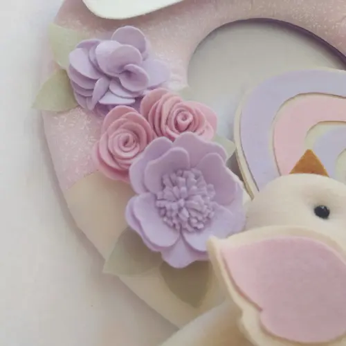 Guirlanda Passarinhos Lilás e Rosa Bebê Arco-íris- Rafaela