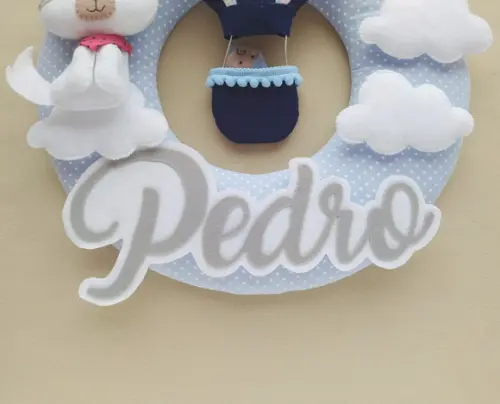 Guirlanda Porta de Maternidade Balão e Cachorrinho - Pedro
