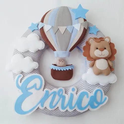 Guirlanda Porta de Maternidade Balão e Leão - Enrico