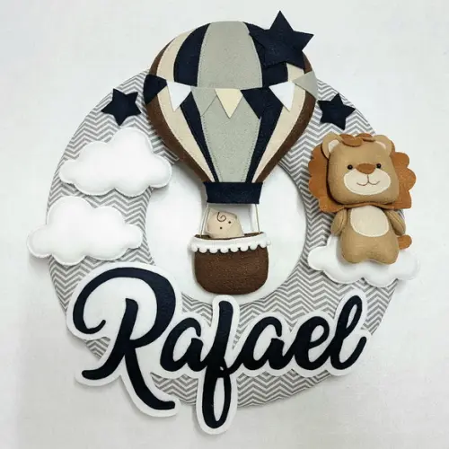 Guirlanda Porta de Maternidade Balão e Leão - Rafael