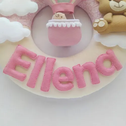 Guirlanda Porta de Maternidade Balão e Ursinha - Ellena