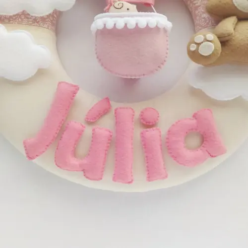 Guirlanda Porta de Maternidade Balão e Ursinha - Júlia