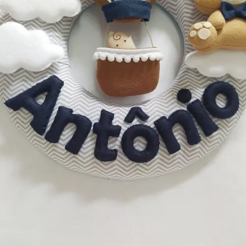 Guirlanda Porta de Maternidade Balão e Ursinho - Antônio