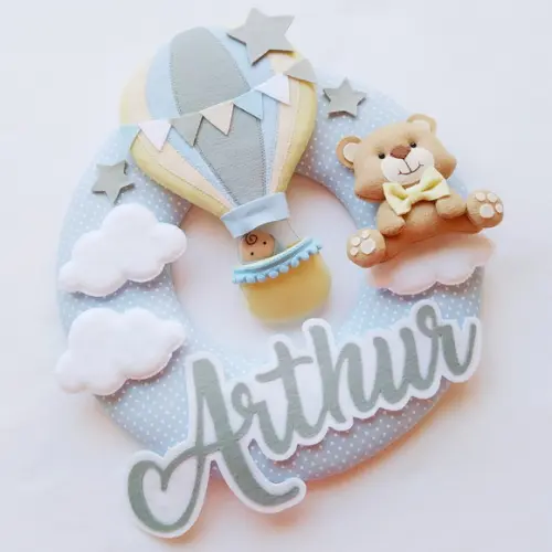 Guirlanda Porta de Maternidade Balão e Ursinho - Arthur
