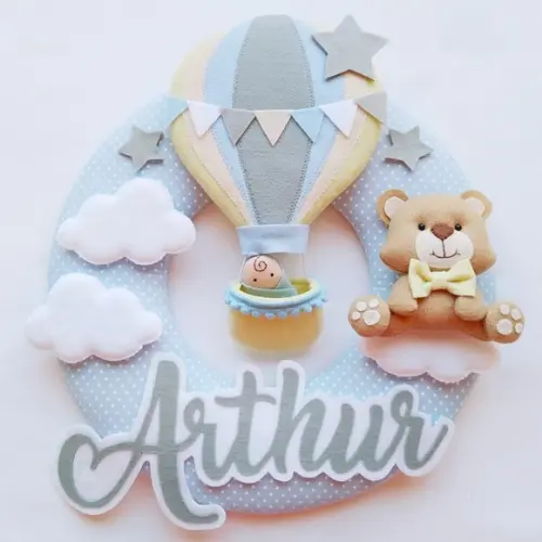 Guirlanda Porta de Maternidade Balão e Ursinho - Arthur