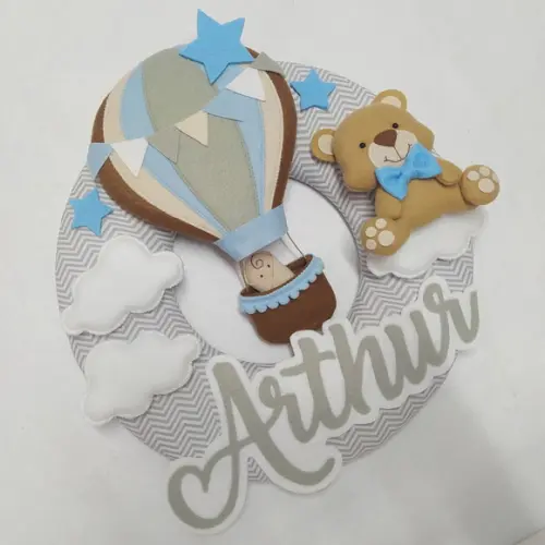 Guirlanda Porta de Maternidade Balão e Ursinho - Arthur