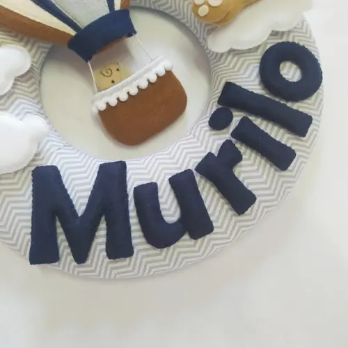 Guirlanda Porta de Maternidade Balão e Ursinho - Murilo
