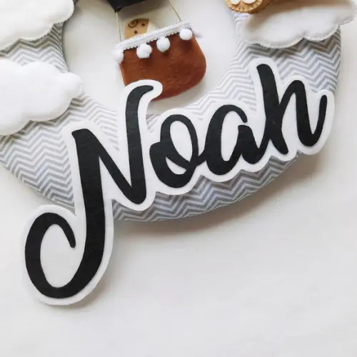 Guirlanda Porta de Maternidade Balão e Ursinho - Noah