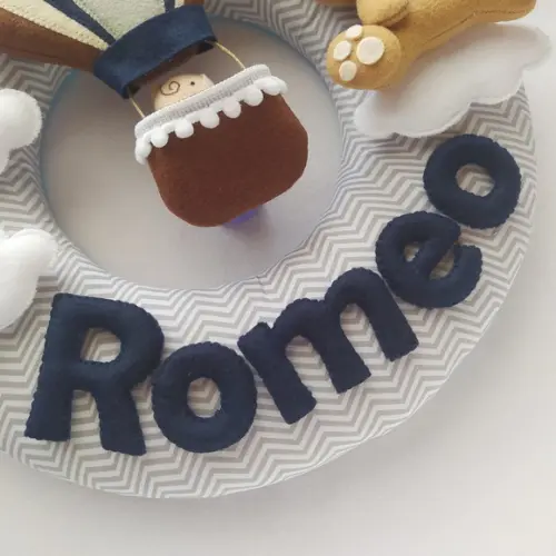 Guirlanda Porta de Maternidade Balão e Ursinho - Romeo