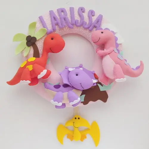 Guirlanda Porta de Maternidade Dinossauros - Larissa