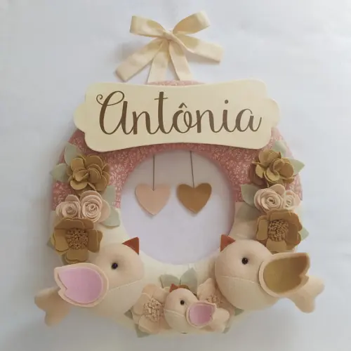 Guirlanda Porta de Maternidade Passarinhos - Antônia