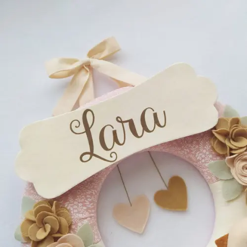 Guirlanda Porta de Maternidade Passarinhos Nude - Lara
