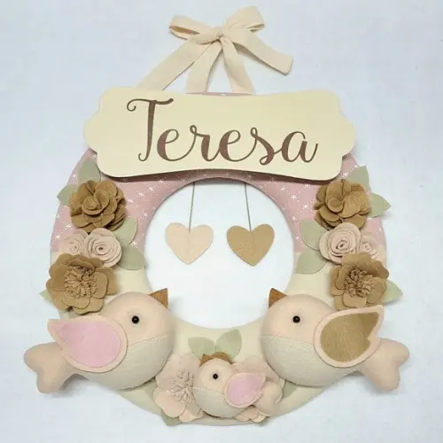 Guirlanda Porta de Maternidade Passarinhos - Teresa