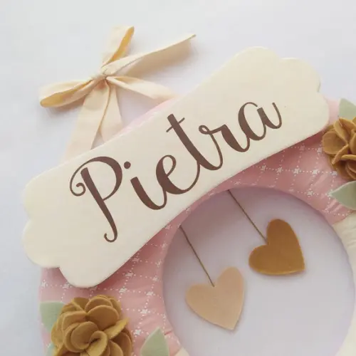 Guirlanda Porta de Maternidade Passarinhos Nude - Pietra